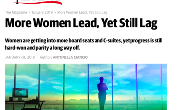 Press Coverage: More Women Lead, Yet Still Lag <br/><span style='font-size: 80%;'> | Global Finance |</span>