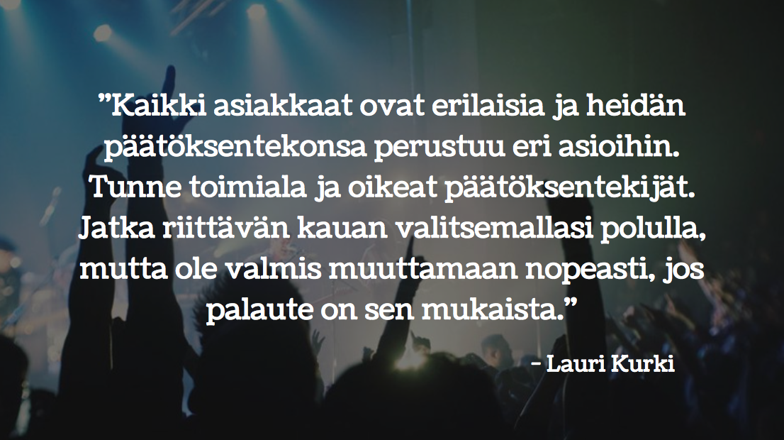 Mitä jälkiviisas myyntijohtaja olisi sanonut Saara Aallolle?