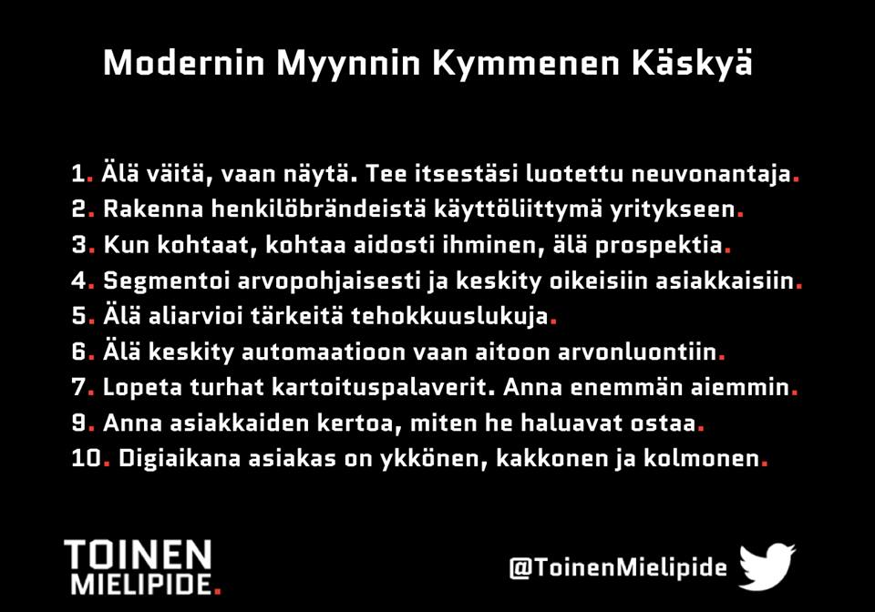 Modernin myynnin 10 k&auml;sky&auml;