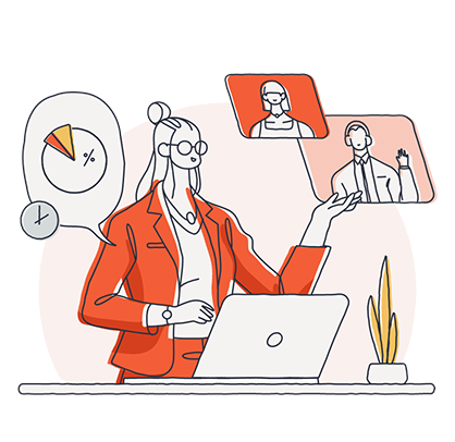 Person with graphs behind