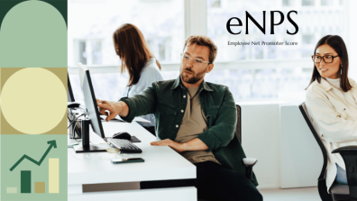 eNPS man and woman discussion about Employee Net Promoter Score